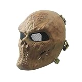 ATAIRSOFT Taktische Airsoft Paintball CS Schützen Vollgesichtsmaske für Cosplay Hockey BB Iron Masquerade (Knochen)