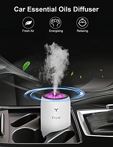 Portable Mini Humidifier, Fioyal Small Car Humidifiers With Essential Oil Diffuser Pads, Cool Mist Humidifiers For Bedroom, Baby, Plant, 7 Colors Night Light, 2 Mist Modes, Auto Shut Off, Quiet(White) #TOP1