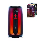 XTREME LED Bluetooth Speaker, Multiple Light Show Modes, 33-Foot Bluetooth Range, Aux, USB and Micro-SD Card Reader, Full Audio and Color Controls, Carrying Loop, Rechargeable, LED Indicator (Black)