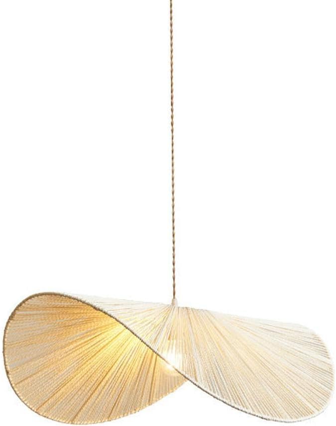 Lustre en rotin pour salon et grande suspension en tissu style bord de mer