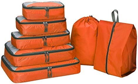 G4Free 3pcs/4pcs/6pcs/7pcs/9pcs Packing Cubes Suitcase Organiser Packing Bags Luggage Organiser Value Set for Travel Home Storage ((S+M+2L+Shoes Bag+2 Toiletry Bag+2 Laundry Bag)-9PC, Pink)