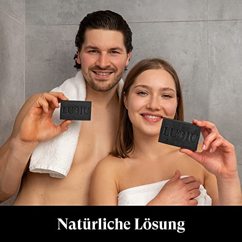 Lubiu Activated Charcoal Soap Bar 100G Deep Detox - Natural & Vegan Anti-Breakout Black Soap For Face, Whole Body, And Hand Wash - Handcrafted In Eu #TOP5