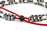 EM-Keramik-Halsband für Hunde & Katzen - Maßanfertigung EM-Band Original US-Paracord (31-40 cm, Schwarz-Weiß)