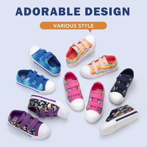 Toddler Kids Sneakers for Boys Girls Light Up Canvas Shoes Children Low Top Casual Outdoor Sneaker with Adjustable Straps Size 12 — view 6