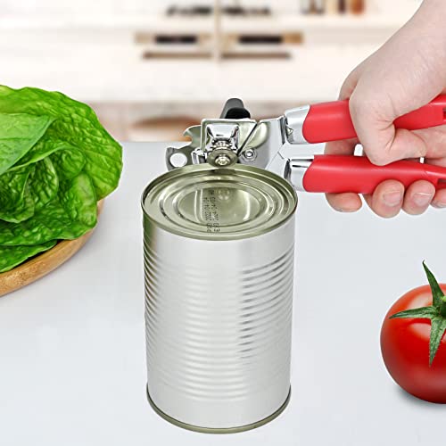 Elyum Can Opener, 3 In 1 Can Opener Manual Anti-Slip Grip Can Opener Smooth Edge, Heavy Duty Can Openers For Seniors With Arthritis, Young People, Red #TOP7