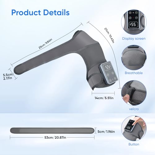 Knie Massagegerät 3 IN 1, Kniewärmer bei Arthrose mit 5000mAh Akku, 5 Heizung & 3 Massage, Kabelloses Knie Massagegerät, Knie Tens Gerät Komfort Geschenke für Frauen und Männer