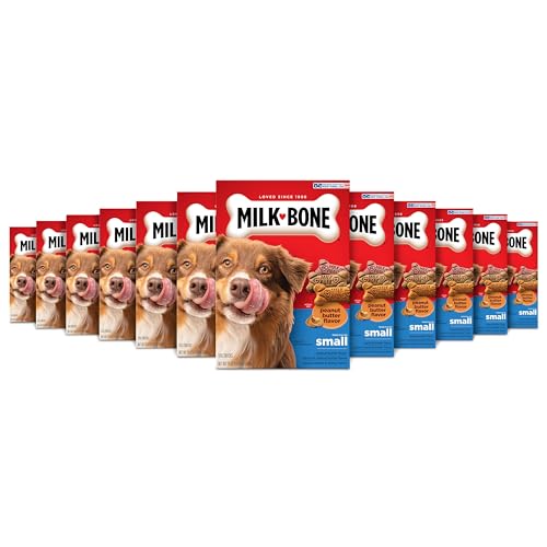 Image of Milk-Bone Peanut Butter Flavor Dog Treats for Small Dogs, 24 Ounce (Pack of 12), Crunchy Texture Helps Freshen Breath
