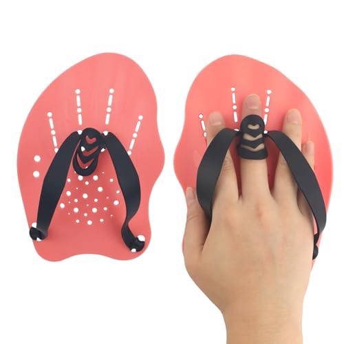 2pcs Swim Paddles Hand, Hand Paddles for Lap Swimming Training Equipment with Adjustable Straps Women Men Kids Childrens Swim Gear Accessories for Freestyle Breaststroke Butterfly
