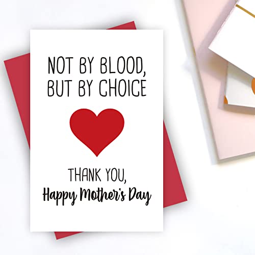 Alzombi Sweet Mother's Day Card For Mother-In-Law, Special Card For Adoptive Mom Godmother, Not By Blood, But By Choice #TOP2