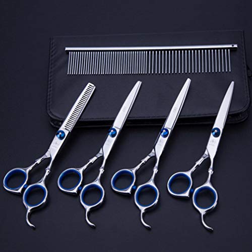 UKCOCO Kit de Tesoura para Tosa para Cães 5 Em 1 Tesoura para Tosa para Animais de Estimação Conjunt