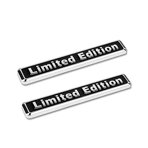 2 adesivi universali in edizione limitata con logo emblema in metallo per auto parafango laterale compatibile (9,5 cm x 1,5 cm nero)