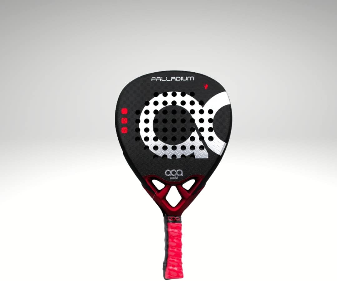ACA Palladium Professional Padel Racket | Advanced Power & Precision | Red/Metal | 12K Carbon Faces | Diamond Shape | Black EVA Fusion Core