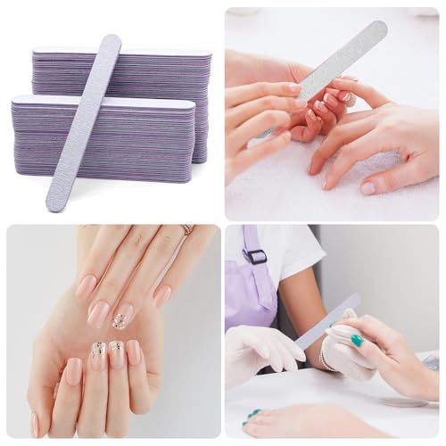 NVGFTG 50 Pcs Limes a Ongles Professionnelle, Lime a Ongles 100/180 Double Face Lavable, Lime à Ongles Professionnelle à Double Face pour Manucure Maison Salon – vue 7