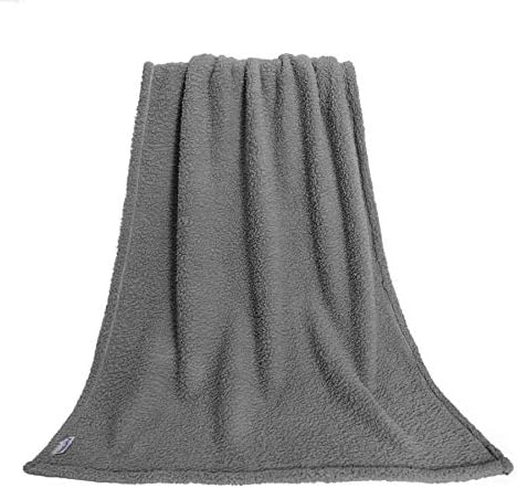 furrybaby Premium Fluffy Fleece Dog Blanket, Soft and Warm Pet Throw for Dogs & Cats Grey (Medium (80x100cm))