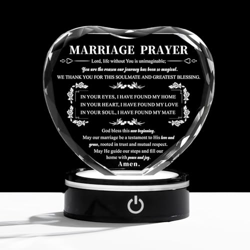 JOASURA K9 Crystal Heart - Wedding Prayer Gift for Couples,4.3x3.8