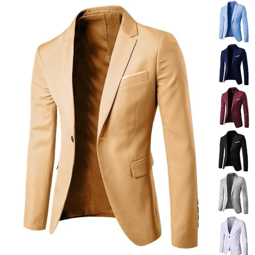 Cambkatl Men's Business Casual Blazers Suit Jacket One Button Slim Fit Sport Coats Tuxedo for Wedding Office2