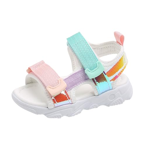 IWIHMIV Girls Comfortable Sandals Kids Outdoor Flat Sandals Non Slip Open Toe Summer Flower Casual Beach Shoes