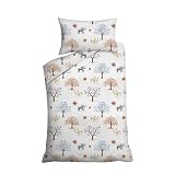 Hajran Linen Juego de funda nórdica para cuna de bebé, antialérgico (árboles y