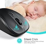 LeadsaiL Wireless Mouse Silent 2.4G USB Computer Mouse Compact Optical Cordless Mouse Mini Quiet Wireless Mice, Noiseless, 4 Buttons, 3 Adjustable DPI Mobile Mouse for PC/Laptop/Windows/Mac/Linux