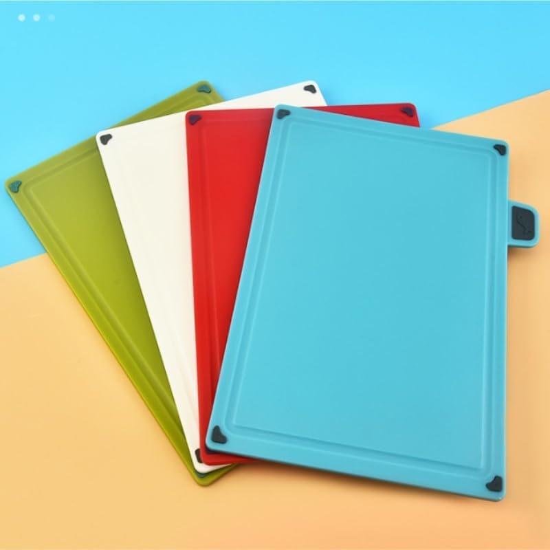 PP Classification Cutting Board 4 Piece Set for Home Kitchen Chopping with Storage Rack