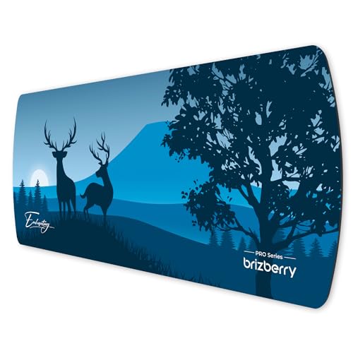 Image of Brizberry Extended Mouse Pad, Desk Mat, 740mm x 310mm x 3mm Large Printed Premium Anti Skid Rubber Base for Desktop Laptop Keyboard (DM Design 3)