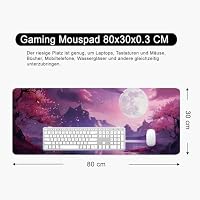 Japan Mauspad xl Gaming Mousepad Kirschblüte Rosa Desk Pad Groß Desk Mat Japanisch Bürozubehör Anime Schreibtischunterlage 80x30cm (Kirschblüte Rosa) – Ansicht 5