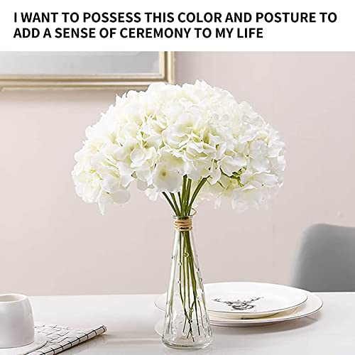 Vkekieo Hydrangea Artificial Flowers, Fake Flowers Silk Hydrangeas Uv Resistant For Outdoor Indoor Wedding Bouquets Decoration, Fake Plants For Outside Cemetery Home Decor, Gifts For Women (White) #TOP3