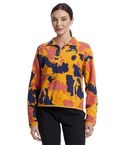 Mountain Hardwear Damen Microchill Pullover, Sundown Gold Blissed Dye Print, L