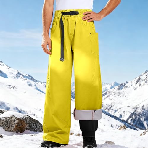 Pantalon thermique coupe-vent homme doublé polaire isolant hiver