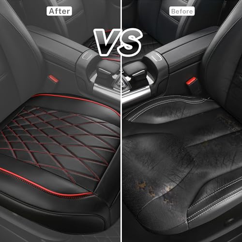 image for CAR PASS 2 Pack Leather Front Car Seat Covers, Bottom Seat Covers Full