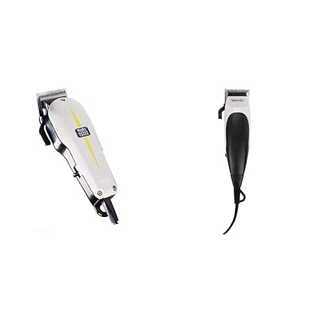 Wahl 08466-424 Corded Super Taper Hair Clipper, 1-2 mm cutting length, 4 Guide Combs & Wahl 9243-4724 Corded Home Cut Complete Hair Cutting Clipper,10 Cutting Lengths, Thumb Adjustable Taper, Black