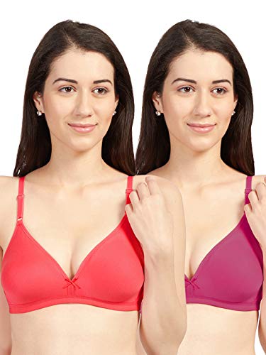 Image of SONARI Omania Womens Non-Padded Cotton Polyester Bras - Solid, Non-Wired, Medium Coverage, Hand Washable (Pack of 2)