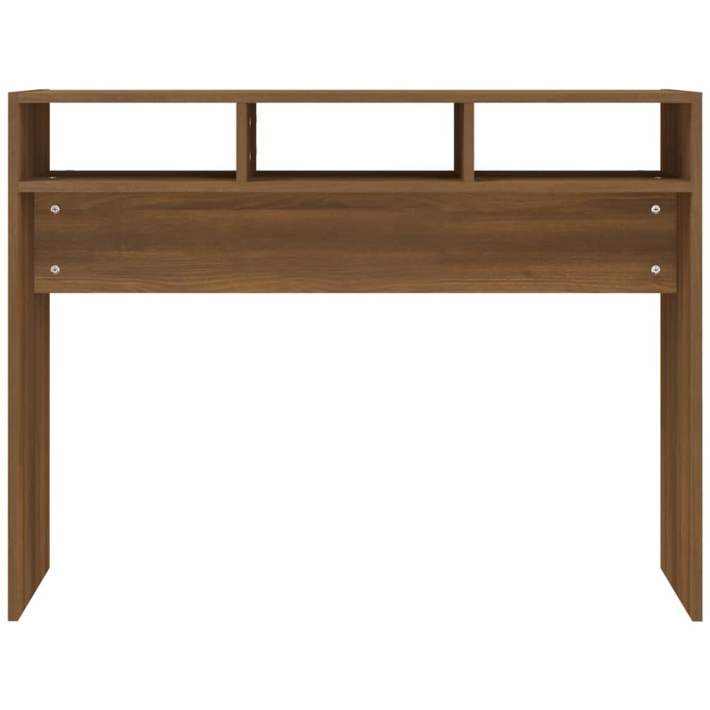 Konsolentisch, Eiche, Braun, 105 x 30 x 80 cm, aus Holz, praktischer Eingangstisch für Wohnzimmer, Flur oder Büro, glatte Oberfläche, leicht zu reinigen mit einem feuchten Tuch, inkl