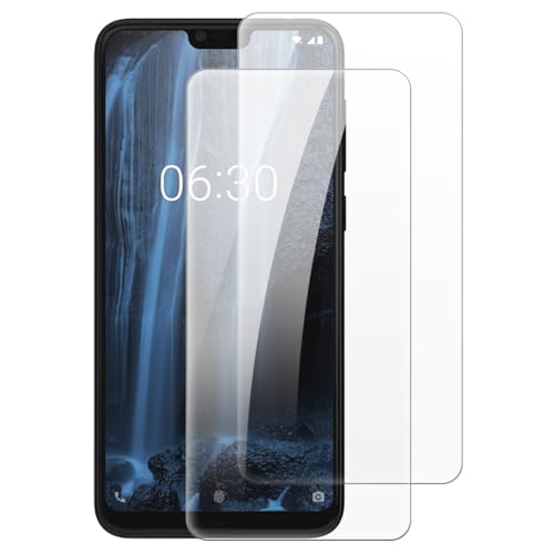 Shantime [2 piezas Protector Pantalla Cristal Templado Compatible con Nokia 6.1 Plus (5.8 pulgadas), HD Claro Antirrayas Sin Burbujas