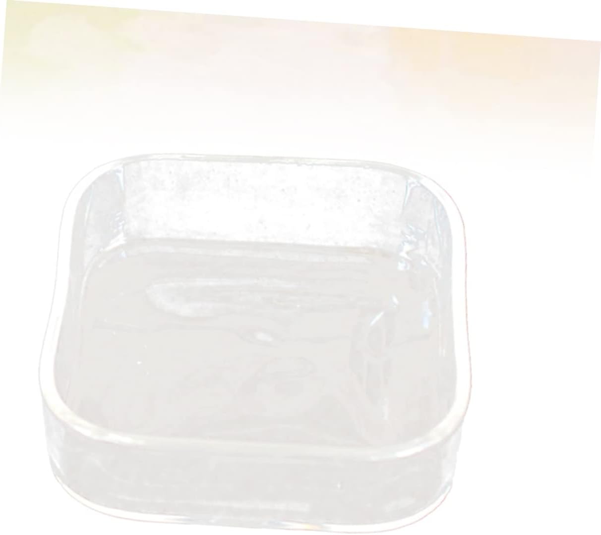 Reptile Water Bowl Reptile Feeding Bowl,Aquarium Glass Shrimp Feeding Dish Round Glass Aquarium Food Bowl Reptile Feeder Bowl Transparent Reptile Platform Reptile Water Feeder