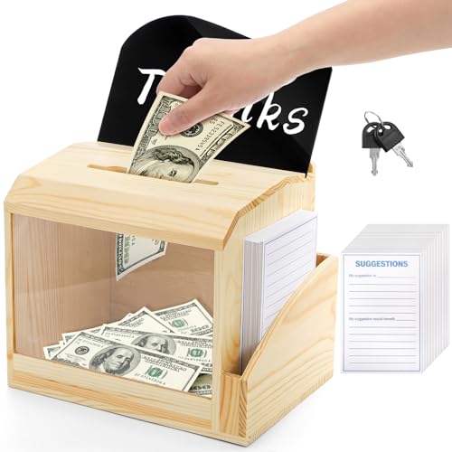 Lawei Pinewood Suggestion Box with Acrylic Panel