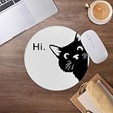 Funny Cute Black Cat Mouse Pad,Cat Lover Mousepad for Desk Home Office Dorm Computers Laptop Accessories,7.9×7.9 Inch