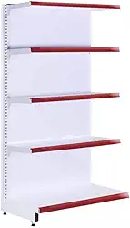 Gôndola Prateleira Supermercado 5 Níveis 40x30 New Plus 1,70 Parede Continuação Vermelho Sa Gôndolas