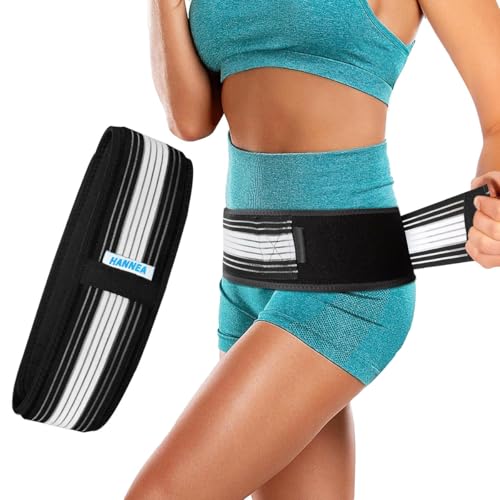 Image of HANNEA Back Pain Relief Belt Reliable Lower Belt for Back Pain Relief Woman and Men Anti-Slip Sacroiliac SI Joint Hip Belts Adjustable Lumbar Support Waist Belts for Women- (Black, Length 140)
