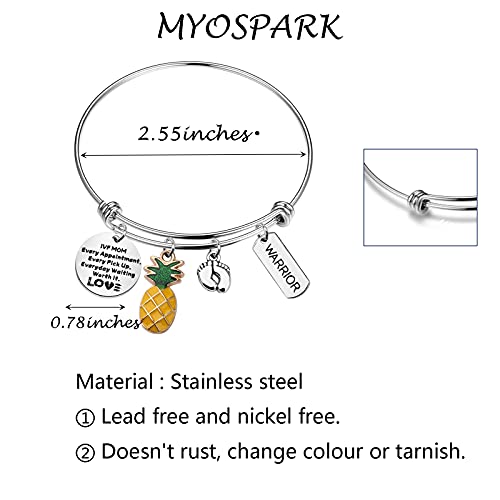 Image of MYOSPARK IVF Infertility Warrior Pineapple Gift Infertility Mom Jewelry IVF Mom Everyday Waiting Worth It Bracelet Infertility Mom Encouragement Gift