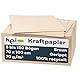 HeiPack - Kraftpapier 70 x 100 cm – 5 Bögen Packpapier, 70 g/m², braun, gerippt, 100% recycelt, ideales Verpackungspapier