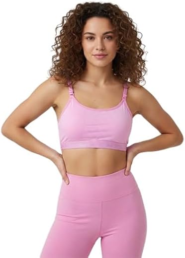 COMFYCORE Women’s Stretch Cotton Blend Sports Bra – Adjustable Straps, Removable Padding & Soft