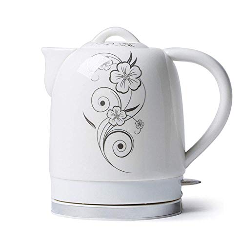 Tetera Eléctrica Cerámica Inalámbrica 1.5L Blanca Retro