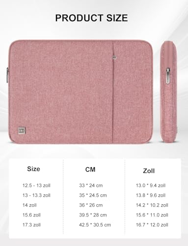 DOMISO Etui na laptopa MacBook Air M4 13", torba na laptopa 13", M4/M3/M2/M1 (2025-2018) A3240 A3113 A2681 A2337, MacBook Pro M2/A2686 M1/A2338, różowe