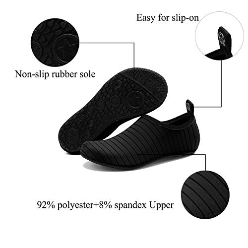 Anluke Water Shoes Barefoot Aqua Yoga Socks Quick-Dry Beach Swim Surf Shoes For Women Men Black/Solid 40/41 #TOP4