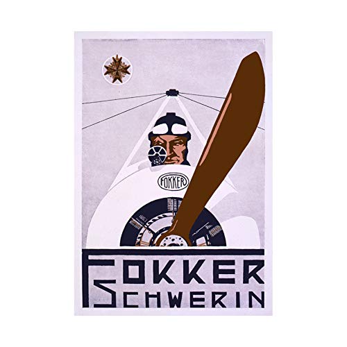 Wee Blue Coo Vintage Ad Air Force Fokker Schwerin Fighter Plane Wall Art Print