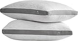 ACCURATEX Pillows Queen Size Set of 2, Rayon Derived from Bamboo Removable Cover, Shredded Memory Foam Pillow with Down Alternative Fill (Adjustable), Supportive Pillows for Side Back Sleepers