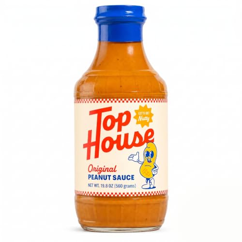 Top House Peanut Sauce - Original Creamy Dreamy Condiment & Dipping Sauce, 19.8oz