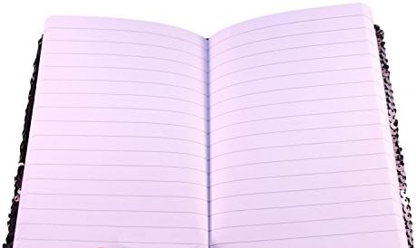 A5 Reversible Sequin Notebook Sparkling Shiny Glittery Notepad Writing Journal (Black Green & Blue)