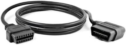 ScanTool J1962M to J1962F OBD-II Right Angle Extension Cable – 6’ Heavy Duty Connector – Aluminum Foil Shielding for EMI Noise Immunity